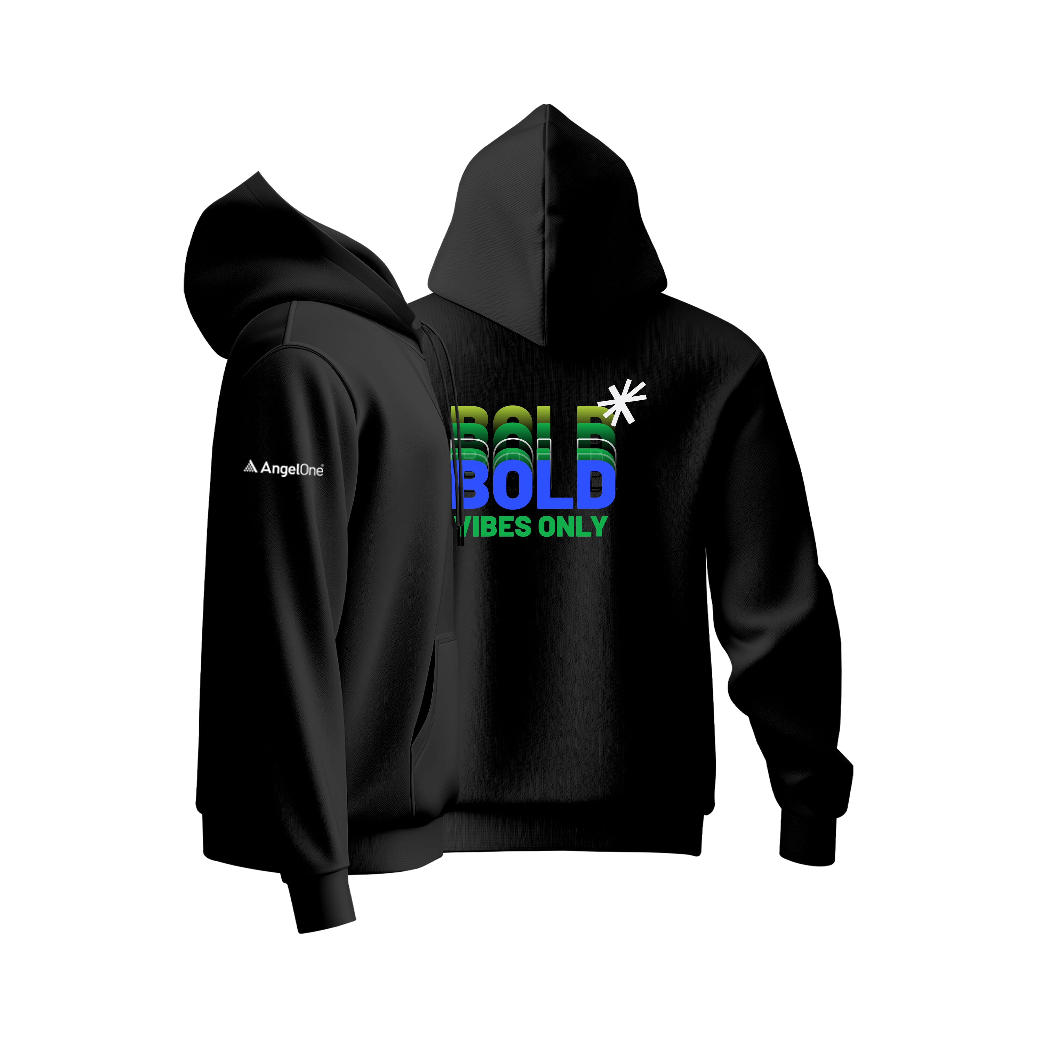 Bold Vibes Only Unisex Goodie Hoodie Plain - Black